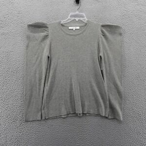 Joes Jeans Womens Heather Grey Ribbed‎ Puff Sleeve Sweater Size Large NEW
